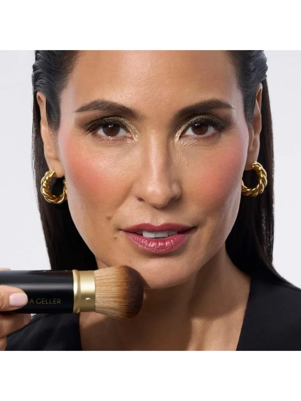 Medium Baked Foundation & Retractable Kabuki Brush Makeup Set - Flawless Finish